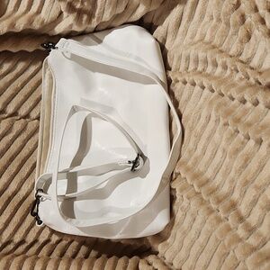 White crossbody bag / clutch purse